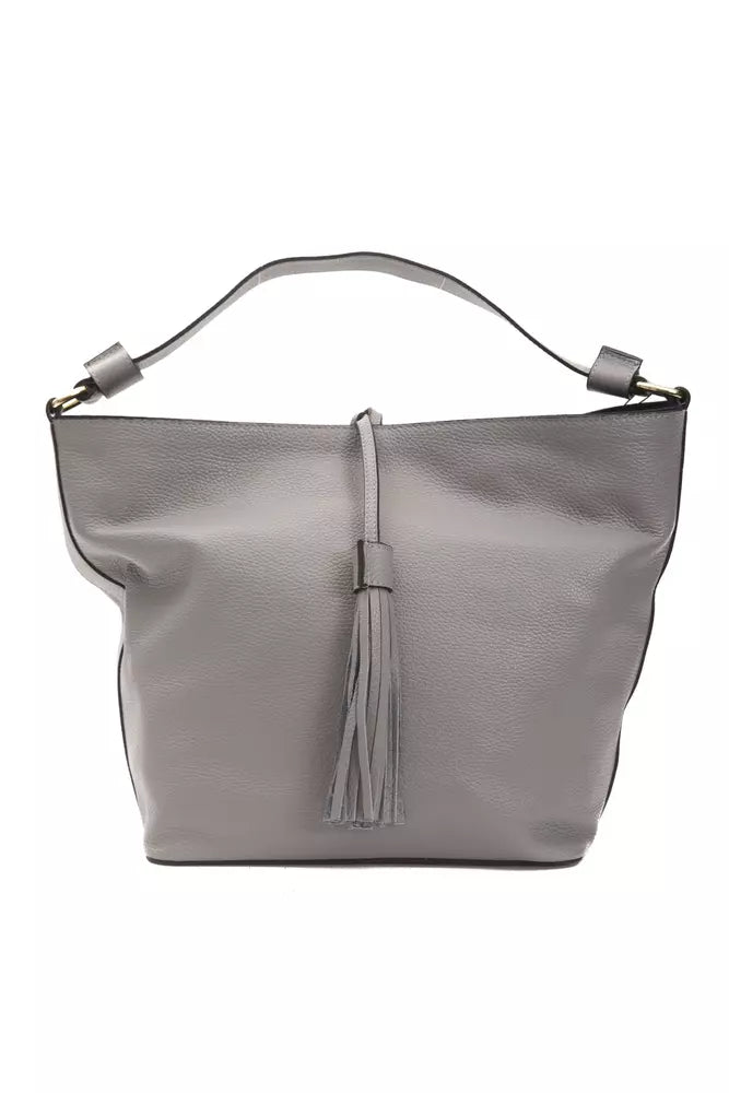 Pompei Donatella Graue Ledertasche für Damen